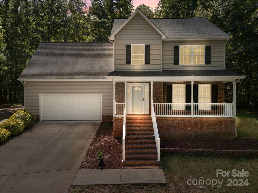 This move-in ready 4-bedroom, 3.5-bathroom home is nestled on a private 1-acre lot in an established, quiet neighborhood with no HOA. With an open floor plan, spacious rooms, and new HVAC upstairs, this home offers the perfect blend of comfort and space. Step inside to find a seamless flow between the living, dining, and kitchen areas, ideal for entertaining or cozy family evenings. Enjoy your morning coffee on the charming rocking chair front porch, surrounded by mature trees that provide serenity and privacy. The expansive yard is perfect for outdoor activities, gardening, or simply enjoying nature from your own slice of paradise. This home is ready for its next owner to move in and start making memories!