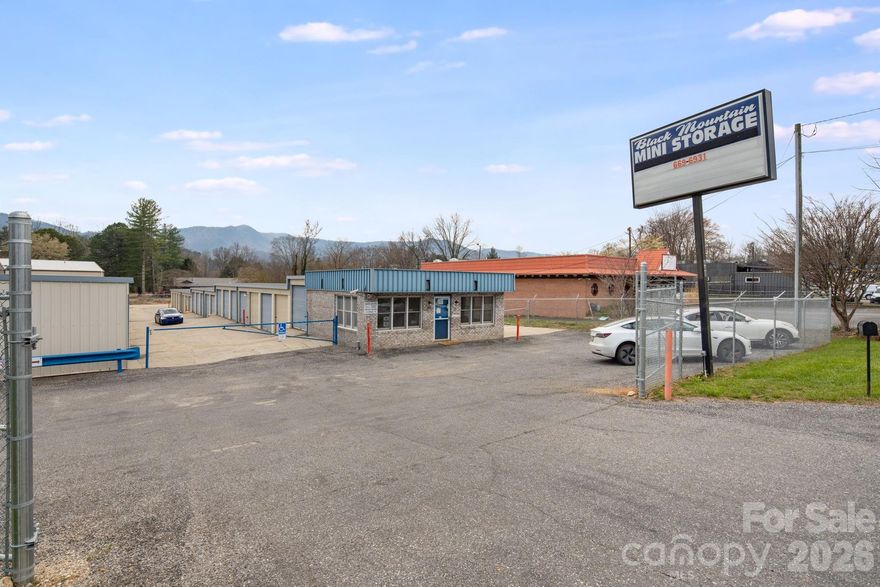 Black Mountain Mini Storage at 440 E State St, Black Mountain, NC offers investors the opportunity to acquire a fully stabilized self-storage asset in one of Western North Carolina’s most sought-after markets. This 20,095 SF facility features 182 units, was built in 1994, and is currently 100% occupied, delivering immediate in-place cash flow. Positioned along highly accessible E State Street, the property benefits from strong visibility, direct access, and proximity to both downtown Black Mountain and Asheville. Current gross revenue is approximately $204,000 annually, with additional upside through strategic rent increases, as current rates are below market across key unit sizes. Offered at $1,800,000, or approximately $90/SF, this asset presents an attractive below-replacement-cost basis with clear value-add potential. The offering also includes the possibility for future expansion of approximately 1,000–2,000 NRSF, giving investors another avenue for long-term growth. With strong occupancy, proven demand, and immediate revenue enhancement potential, this is a compelling chance to own a high-performing storage property in a thriving mountain submarket.

* Drive by only without an appointment. Please do not go in and speak to the manager. All showings are by appointment only with 24 hour notice.
