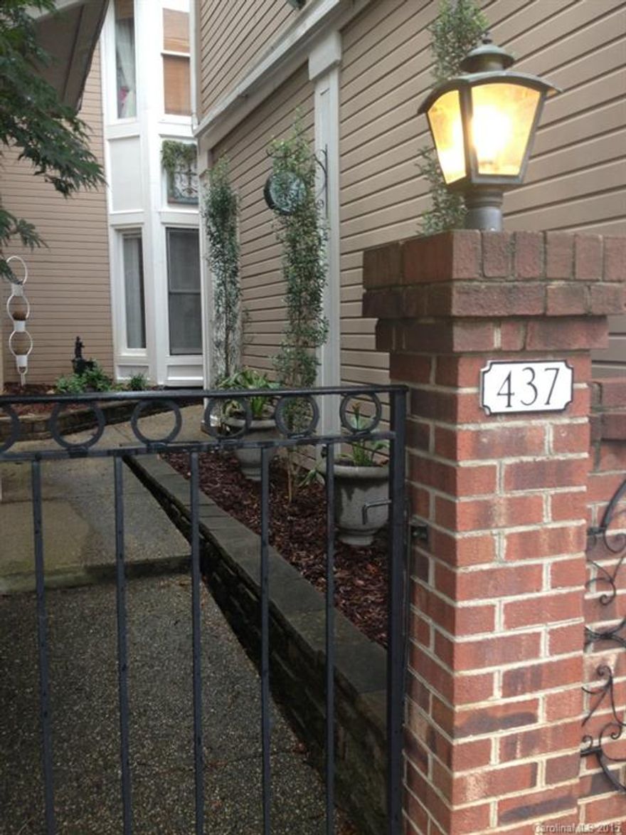 Spacious townhome by Panthers Stadium, with patios in front and back, garage and ample guest parking- perfect for entertaining, while still providing privacy!  With 3 full bedrooms and 2.5 baths, hardwoods throughout, granite counters, SS appliances, great closets and additional garage storage, this home is different than anything else uptown!  Close walk to Frazier dog park/playground/greenway, Romare Bearden and new Knights stadium.  Featured on HOUSE HUNTERS!