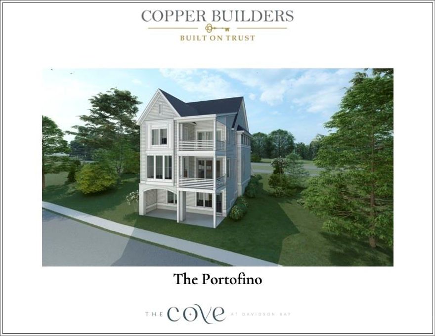 Introducing the Cove at Davidson Bay-a collection of 18 water view single-family homes on Lake Davidson by CBA 2023 Builder of the year. Located perfectly along a natural cove, this custom home will feature dramatic water views from all three floors, open floor plan, gourmet kitchen and much more. The Cove at Davidson Bay is equidistant to the best of Davidson including historic main street shopping, dining, and Davidson College, as well as shops at exit 30, I-77 and Lake Norman. Neighborhood amenities include a large private waterfront common area accessible to the neighborhood with kayak/paddle board storage and easy launch as well as walking trails and ample parking. All landscaping maintenance is included in HOA dues.  The Portofino elevator ready floor plan is the largest available plan in the Cove. This plan will be elevator ready, an elevator will be an additional cost.  Model home is located at 1336 Portofino Place.