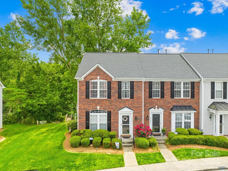 Beautiful end unit townhome in Cramerton Village that's a must see! One of the few 3 bedroom units. Walk in to the front entrance that gives way to a bright breakfast area and cozy kitchen. Charming dining area with open floorplan to living room. French-like door that leads to back deck where you can enjoy entertaining family & friends. Also enjoy the beautiful woods that line the semi-private back yard, perfect for you to relax and enjoy your favorite beverage. Upstairs has spacious primary bedroom with it's own bathroom and walk in closet. Just down the hall you will find the additional bedrooms and full bath. Community has in-ground swimming pool, perfect for the days to come. This well maintained home's A/C was replaced in 2021 &  furnace replaced in 2022. Make your showing time appointment today.