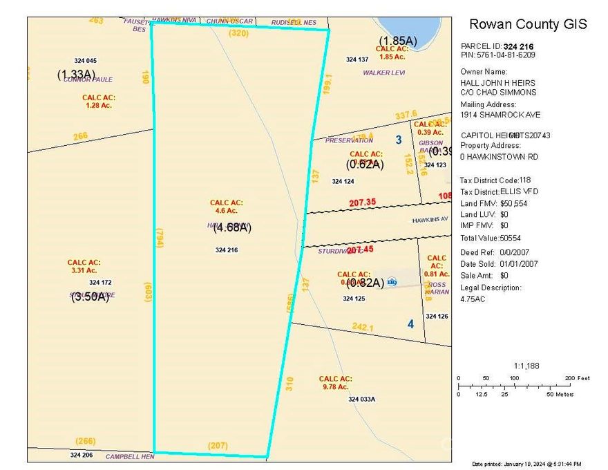 Nice acreage at an affordable price. The property has frontage from Hawkins Avenue.