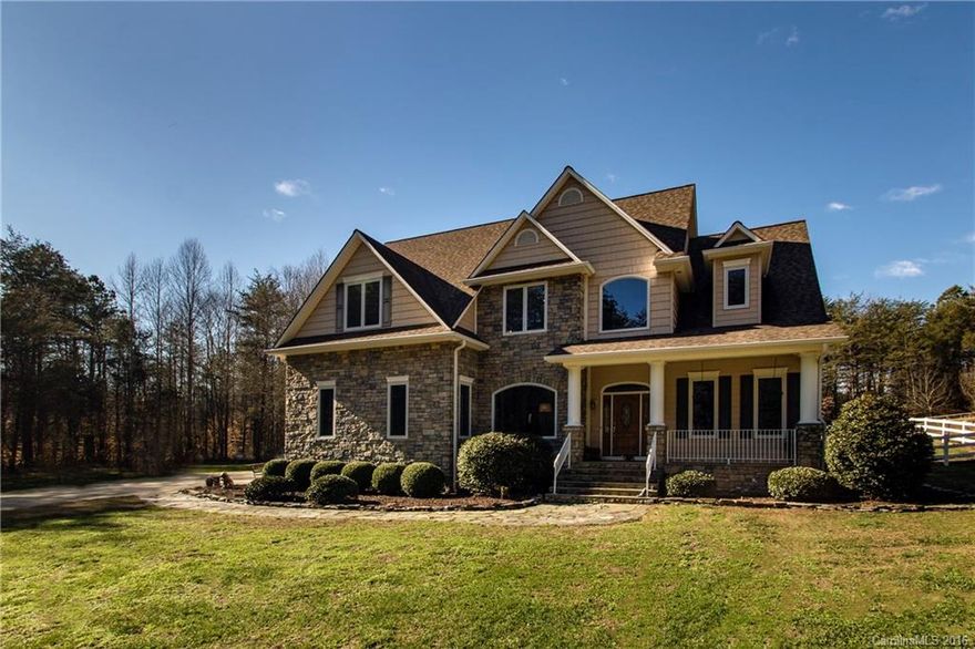 Unique equestrian estate in a fantastic location! Property embodies the essence of privacy w/ a wooded drive that leads to a stately custom home, new barn & fenced pasture. You don't have to sacrifice quality to get the acreage as this home stuns w/ a huge gourmet kitchen that opens to a dramatic family room w/ cozy stone fireplace. Formal DR, BR w/full bath & office on main. Large master suite & very spacious secondary bedrooms. Enjoy your serene view from the large back deck or from the porch