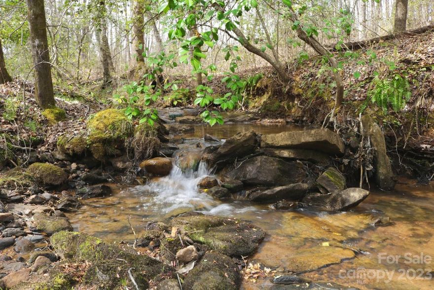 Are you looking for mountain land with water frontage - maybe a small swift-flowing stream? This parcel is all that and features incredible privacy, too. It's located along a cul-de-sac road in the gated community's final phase, and though it was completed 16 years ago, there are only two homes on this quiet section of road. A hidden treasure!
You'll most likely want to build deep into this parcel of nearly two acres. It's wooded, quiet, and you'll enjoy the sound of a small waterfall from your front porch! The gently rolling terrain creates a beautiful natural backdrop - easy to build on, once you make the choice of where to place your home from so many options.
Still in it's natural state, you'll want to wear good walking shoes when you explore this property. You'll be taking a small hike through this wooded property with no discernible trails. It's covered with mostly pines as you first walk into the land, and then mostly hardwoods by the water.