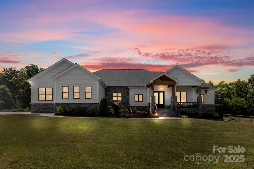 Welcome to this stunning custom-built ranch-style home nestled on over 10 acres of picturesque land! This property boasts a three-stall horse barn, a spacious workshop, and a lush pasture complete with a riding arena, making it a dream for equestrian enthusiasts. Enjoy outdoor living at its finest with a refreshing saltwater pool, a screened-in back porch, and a cozy outdoor fireplace perfect for gatherings. The home features an attached heated and cooled three-car garage. Checkout the versatile second living room ideal for a playroom or game room, and two convenient laundry areas. Discover the hidden pantry entrance off the kitchen, adding a touch of charm and functionality. Experience country living with modern comforts in this exceptional property! Don’t miss your chance to own this slice of paradise! The barn includes 12x12 stalls and 12ft wide entrance to allow turnaround for our four legged friends. And the pasture includes Ramm fencing. Property also includes a creek!