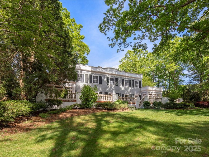 Refined classicism- a respite from today's busy lifestyle. Sited on almost two level acres accentuated with tall old growth oaks and rolling lawns this elegant Italianate home with high ceilings and spacious rooms will entrance you. Exceptional quality and details found only in historicly significant homes will set the scene for your life well lived. Open flowing rooms are ideal for entertaining with aplomb or daily living. Four ensuite bedrooms and a quaint sleeping porch comprise the upper level. All the baths have been remodeled this year.  The primary suite features a new bath and a sitting room which could easily become a vast closet.  French doors open to a full length front veranda. A pool, rear terrace, screened porch and a garden room with a pool bath( bath # 5) ensure delightful outdoor living. The gardens are pure magic. A signature home in Biltmore Forest with great provenance.