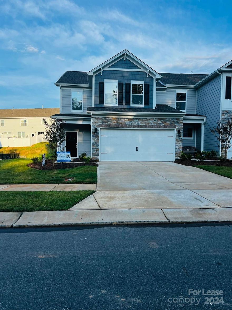 Experience brand-new elegance at 4394 Bronze Blvd, Sherrills Ford, NC! This pristine corner townhome in the sought-after Blackstone Bay subdivision offers 4 bedrooms and 2.5 baths, never before lived in. The main floor features an open-concept living space with a gourmet kitchen showcasing stainless steel appliances, granite countertops, and a center island. Enjoy a master suite with a walk-in closet and dual vanities. Upstairs, find 3 additional bedrooms, a full bath with dual vanities, and a versatile loft. Benefit from a 2-car garage, laundry room, and proximity to shopping, groceries, and top-rated schools. Act fast—schedule your tour today!