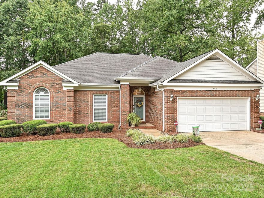 First National Bank offers 100% Financing see attached Flyer. Stunning All-Brick Ranch with Beautiful Landscaping and Modern Comforts Welcome to this meticulously maintained all-brick ranch, nestled in a beautifully landscaped setting complete with an irrigation system and a private, fenced backyard. Step inside to a spacious great room featuring vaulted ceilings and a charming brick fireplace perfect for cozy evenings. The open floor plan flows seamlessly into a dining area and a kitchen w/ a breakfast bar, ideal for entertaining or casual family meals. The entry hall boasts elegant wood flooring for warmth. The generous primary suite, includes a garden tub, separate shower, dual vanity. Custom blinds throughout the home offer both style and privacy. Enjoy outdoor living under the pergola-covered patio, surrounded by lush greenery and a serene atmosphere.  Outdoor lighting & Gutter Guards.
New seamless gutters New front storm door     Seller offering flooring allowance