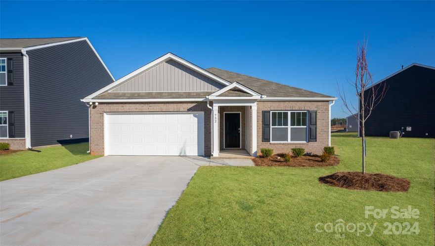 The Aria is a spacious and modern single-story home designed with open-concept living in mind. This home features three bedrooms, two bathrooms, & two-car garage, making it perfect for your new home. Upon entering the home you'll be greeted by an inviting foyer that leads directly into the heart of the home. This impressive space features living room, dining area, & well-appointed kitchen. The kitchen is equipped with a pantry, stainless steel appliances, & a large island with a breakfast bar, making it perfect for both cooking and casual dining. Home also features a luxurious primary suite, complete with a large walk-in closet & en suite bathroom with dual vanities & spacious shower. The additional two bedrooms & 2nd bath are located at the opposite end of the home, providing optimal privacy for both you and your guests. A covered porch is perfect for outdoor entertaining or relaxing.With its thoughtful design & modern conveniences, the Aria is the perfect place to call home.