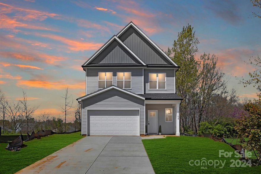 Move in ready! Qualifies for 100% mortgage financing with no down payment, no PMI & no income limits. Stunning new construction 4 bedroom single family home located at the end of a cul-de-sac in an established subdivision minutes from Uptown and Charlotte Douglas International Airport. Open floorplan featuring 9 foot ceilings on both levels and luxurious finishes such as granite countertops, white shaker cabinetry with soft close doors/drawers, subway tiled backsplash, and pendant lighting. Turnkey move in ready home perfect for first time buyers and investors. Loaded with upgrades including luxury vinyl plank flooring throughout, Pella windows and doors, stainless steel appliances, & black hardware/plumbing fixtures. Primary suite offers huge walk in closet and ensuite bath with shower & dual vanity. Complete with a dedicated home office, 2 car garage, rear patio and flat yard. No rental restrictions, can be used for short term, mid term or long term rental. Builder warranty included.