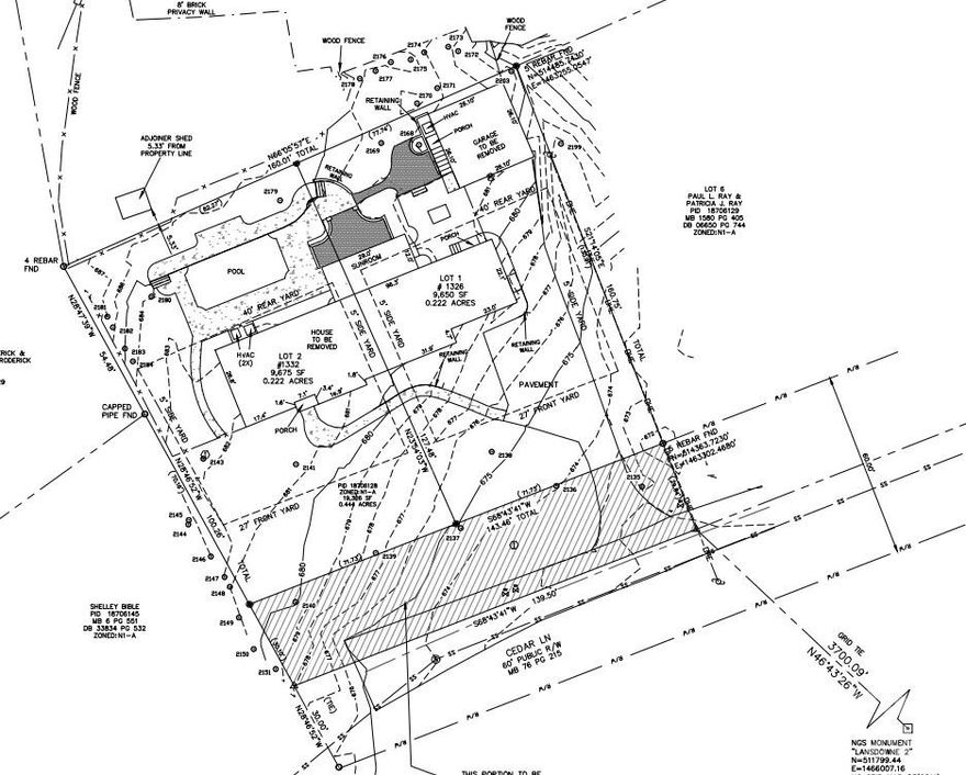 Gently sloped lot zoned r-15 ready to be split to 2 SFR lots in the heart of South CLT.   Half acre lot per pictured survey on quiet dead end street that is half completed new builds or recent tear downs.  Half of those are 2 newly built SFR, 2 luxury duets (one lux duet under construction).  This is the last lot on the high/dry side of the street, furthest from Providence road.  More new construction on the recent tear down lots.  Home is in excellent condition, currently lived in along with garage apartment but seller would prefer to sell as-is for redevelopment like recent sales on the street if we can approach almost market value.  Property to be listed as traditional SFR home sale as well. Remaining neighbors on street will not be selling anytime soon.  See  survey in attachments/photo   Tax record lot size is not accurate.   Ideally owner and garage apartment tenant will maintain possession after closing until 5/31 negotiable.  Do not disturb owners, tenant.