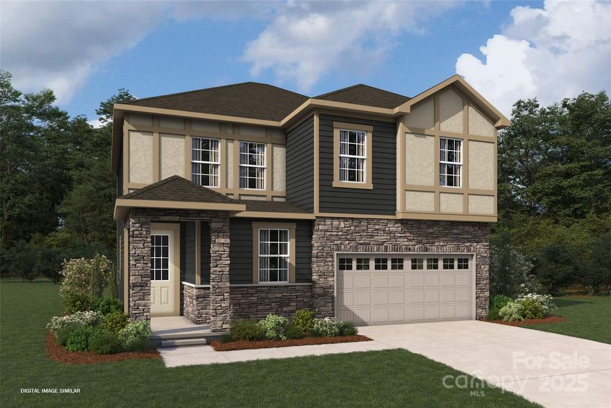 Tudor style home with James hardie board siding, stone veneer with attached 2 car garage.  Front entrance has a 8ft front door.  First floor offers a guest suite, full bath perfect for guest.  Walk in to a large living space, dining area and oversized kitchen with plenty of cabinets space, upgraded appliances and large island.  Beautiful pendant lights over island and LED lights.  Tons of windows for natural light and 8x8 sliding glass door off dining area.  Upstairs will have primary suite, walk in closet, separate shower and soaking tub with dual sinks.   In addition to private loft area, 2 additional bedrooms, hall bath with laundry room.  Community offers a cabana, picnic pavilion, outdoor pool and lounge chairs, sidewalks, street lights and ponds throughout.
Close to downtown Waxhaw, uptown Charlotte, entertainment and healthcare.  Quick roadway access to Monroe Bypass, I-485, Highways, 601, 16 and 521.