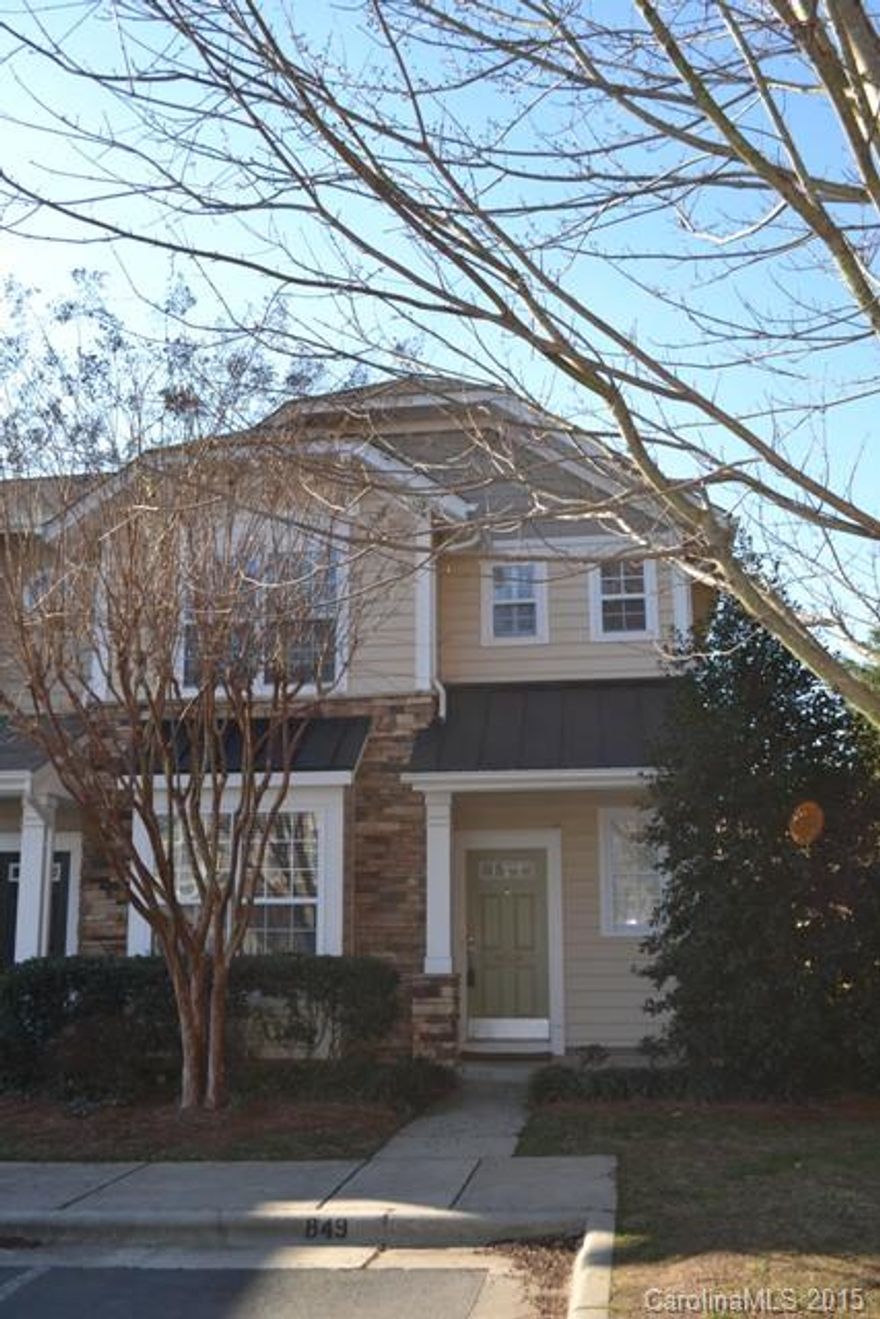 Awesome end unit townhome in a great location in Fort Mill.  Spacious kitchen with breakfast bar, refrigerator, microwave, dishwasher, eating area.  Great room has fireplace with gas logs.  2.5 baths, laundry conveniently located upstairs will all bedrooms and washer & dryer will convey.  Dining room could be used as an office.  Freshly painted and new carpet.  Fenced patio area.  Neighborhood has swimming pool!