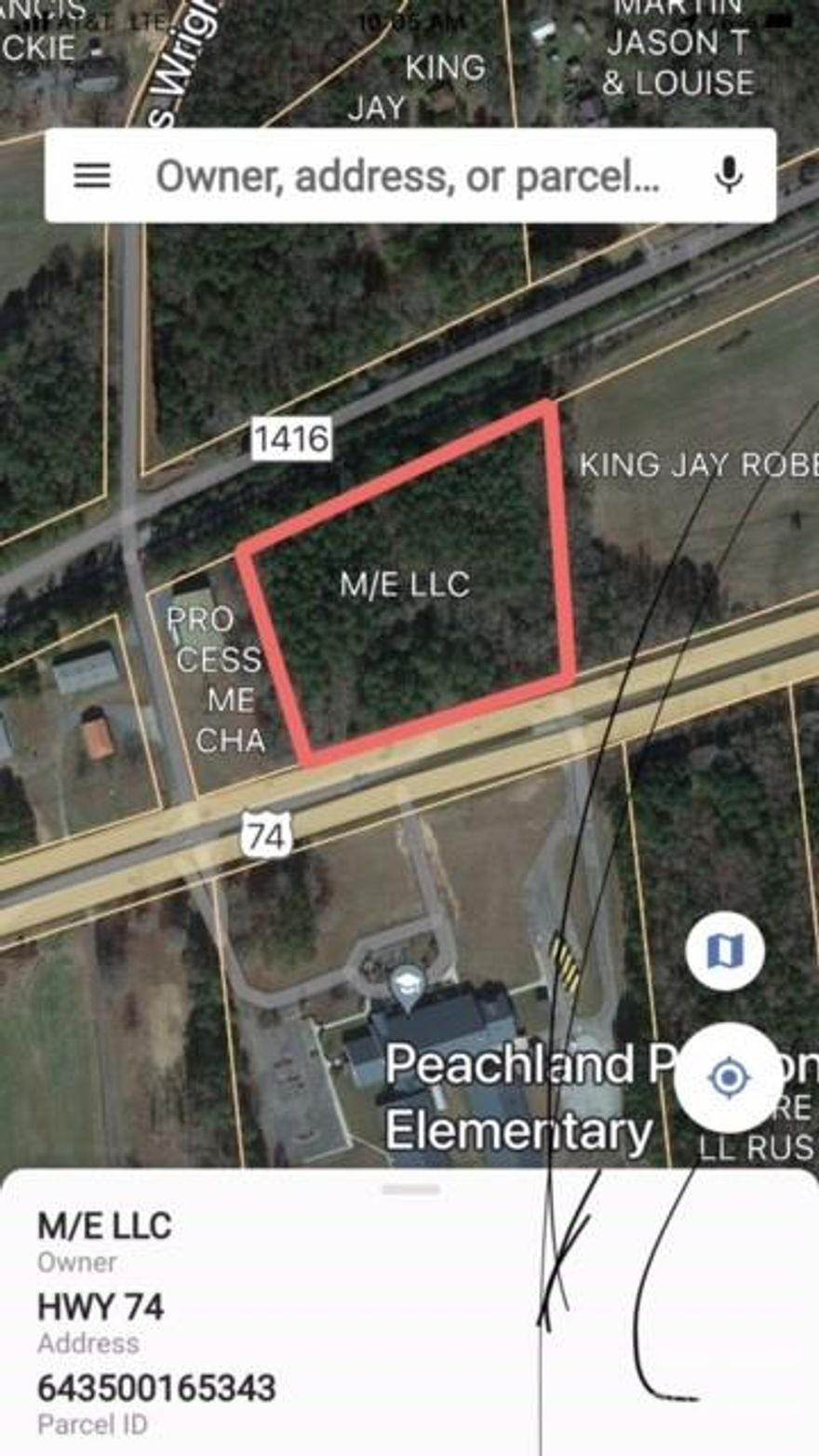 5.124 acres across US Hwy 74 from Polkton-Peachland Elementary School.  Rail frontage on rear with appr. 470 frontage on US Hwy 74