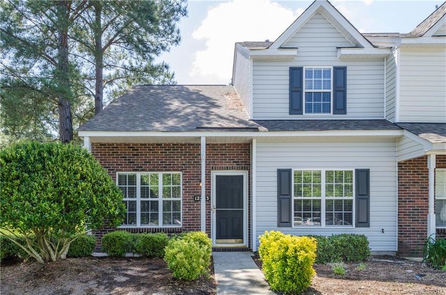 Beautiful END Unit in popular Ballantyne area of Charlotte! Be impressed w/2-story vaulted ceilings as you enter! NEW Paint, Designer Flooring, Lighting & Plumbing fixtures throughout! Kitchen w/Texas Wt Granite & NEW SS Appliances. Master on Main & 2nd Master Up! Would be GREAT for room mates! Laundry on main floor! Granite tops in both baths! Beautiful Private patio out back!  Super close to HWY 521 & I-485!  Ballantyne Schools!  Come Quick!!