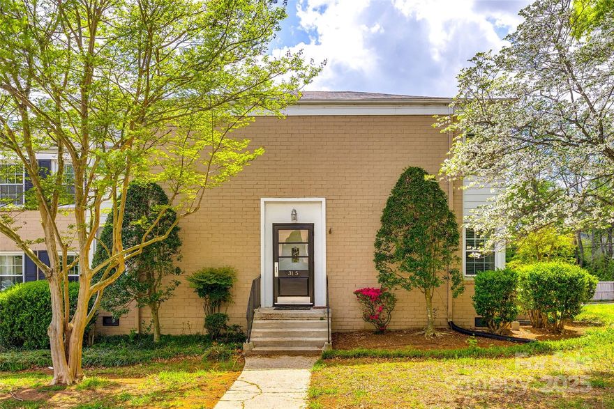 Desirable end-unit condo in Selwyn Village! This wonderful unit features fresh paint, open layout, hardwood flooring, updated lighting and abundant natural light. Large living room and dining area. White kitchen with gas range and window over sink. Two story unit with two bedrooms upstairs and neutral bathroom with tile surround shower/tub combo. Laundry in unit. Enjoy outdoor living on the spacious deck overlooking the serene greenway—perfect for relaxing or entertaining. Prime location within the complex, offering both privacy and convenience. Don’t miss this rare opportunity! Move in ready - updated HVAC unit and electrical panel. Best location in the community! Walking distance to Selwyn Ave Shops, Montford bars/restaurants, Park Road Shopping Center & backs up to greenway access!