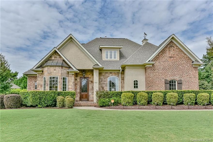 JUST REDUCED!! Gorgeous, custom built, full brick home with side load garage on level, fenced lot. 4 bedrooms 3.5 baths, main floor master suite, 4th bedroom en suite, office with stained glass doors, oversized screened porch, theater room, 10’ ceilings, 8’ doors, granite counters, stainless appl, site finished hardwood floors, custom moldings throughout. New roof, encapsulated crawl space w/ dehumidifier and sump pump. In-ground basketball hoop & hot tub pad with electrical. Close to 77 and 485