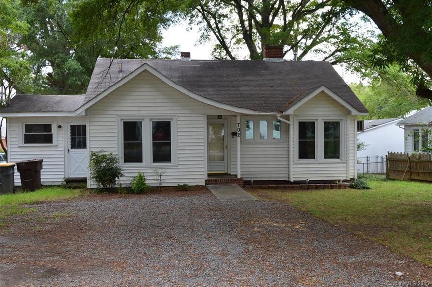 Cute 2 bedroom 1 bath with a 3rd room that could be an office or another bedroom if you added a door.  Arched doorway separates living and dining room.  Central air was installed 6/30/2015! Crawl space is big enough to walk in and makes great storage.
