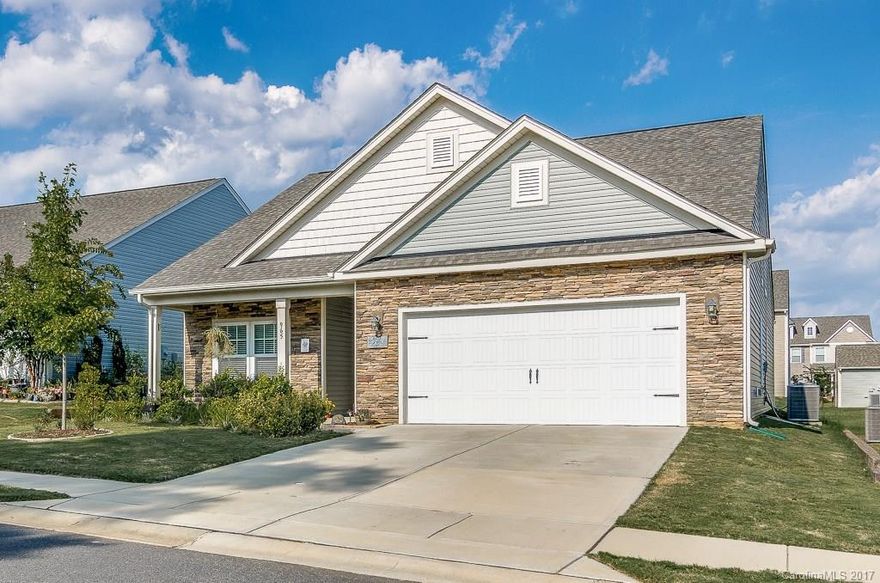 Come see this charming ranch with an open floor plan and a beautiful view of the pond just outside of your front door!  Just minutes to downtown Rock Hill, this 2 year old home features a 2 car attached garage, 9’ ceilings, a home built for entertaining with a large family room and an island in the kitchen, a screen porch on the back and an additional patio area for you to enjoy your morning coffee. The large master offers an ensuite bath as well as a large walk-in closet.