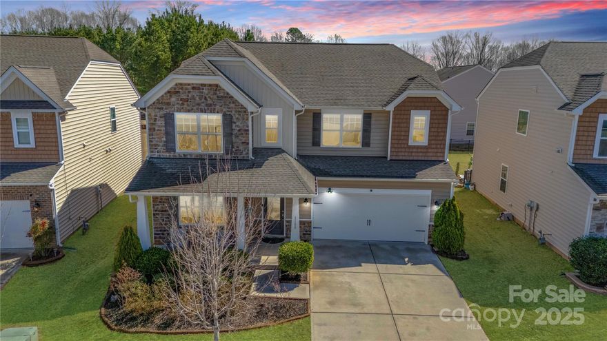 Just Listed! Stunning 5-Bedroom Home in Carolina Reserve – This beautifully designed home offers five bedrooms and three full bathrooms in one of the most desirable communities. The main level features a spacious open floor plan, perfect for entertaining, with a stylish kitchen boasting granite countertops and engineered wood floors, bright living and dining areas, a dedicated home office, and a guest bedroom with a full bathroom. Upstairs, you'll find a spacious primary suite with a massive walk-in closet, three additional bedrooms, a versatile loft area, and a convenient laundry room. Enjoy outdoor living with a charming covered front porch and a private fenced backyard. The Carolina Reserve community offers resort-style amenities, including a clubhouse with a fitness center, a sparkling pool, walking trails, a playground, and a recreation area. Located just minutes from top shopping, dining, and entertainment, this home is a must-see—schedule your private tour today!