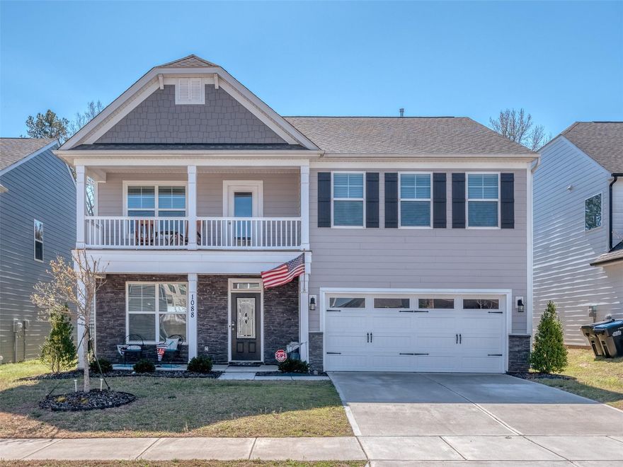 Don't Miss your Opportunity to own this meticulously maintained 4 Bedroom, 2 1/2 Bathroom in the Amazing Walnut Creek Community.  Walnut Creek is just south of Charlotte on Hwy 521 and has easy access to Fort Mill, Ballantyne, & More!  This home features a main floor office or study, open floorplan, laminate wood floors throughout with the exception of the bedrooms & bathrooms.  The gourmet kitchen features granite countertops, kitchen Island, gas cooktop, wall oven & microwave, subway tile backsplash, recessed lighting & more.  The great room is open & has a gas log fireplace with marble surround & mantle.  The primary bedroom is huge, is on the 2nd floor & has access to the rocking chair 2nd level front porch.  The primary bath has dual vanity, walk-in tile shower & large closet.  The guest rooms are spacious & located around a large loft or bonus room area.  The oversized patio overlooks your private, fenced back yard.  Don't miss Walnut Creek Amenities!!!