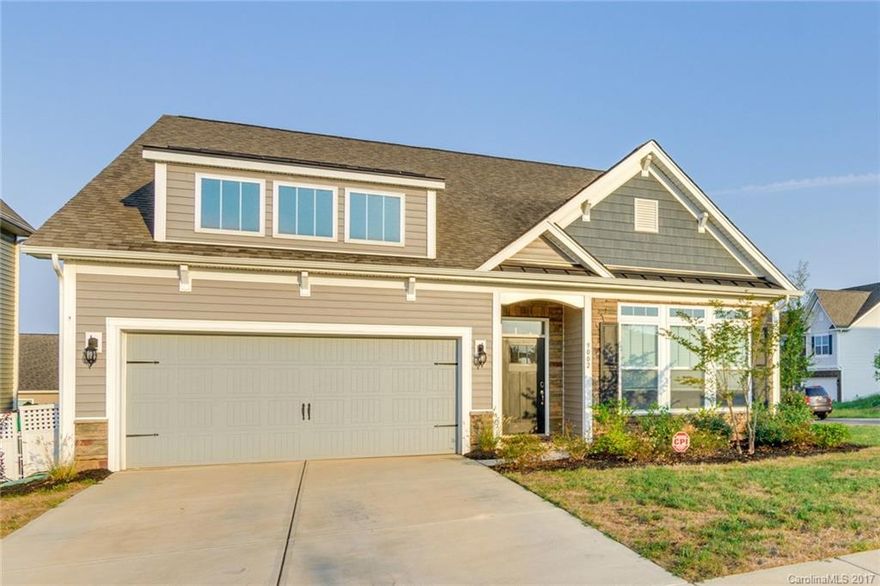 Better than new!  Home has over $40,000 of upgrades and is in brand new condition. Extended hardwoods, built-ins, upgraded cabinets and granite. Beautifully functional open, split bedroom floor plan. Large office with lots of natural light on the main floor. Loft offers second living area, 3rd bed is very private on 2nd floor. Highly sought after, growing area of Steele Creek, Berewick is an amenity rich master planned community. Like new home with no waiting to be built!  Home Warranty included