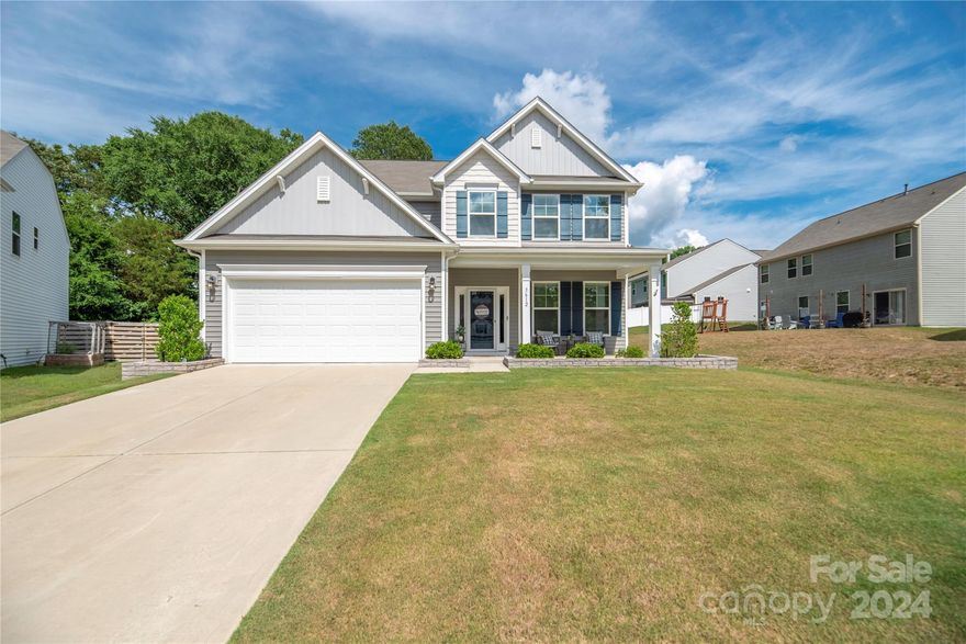 Up to $17,500 in grant money available-inquire w/ agent.This immaculate residence is set on a generous lot with a backyard retreat. Enjoy the tranquility of nature on the charming covered porch and patio, perfect for hosting gatherings or unwinding after a busy day. Inside, the kitchen and living areas flow seamlessly, complemented by a separate dining room ideal for entertaining. The kitchen is a culinary enthusiast's dream, featuring granite countertops and a sizable pantry. A main-level bedroom with a full bathroom offers convenience for guests. Upstairs, indulge in the luxurious owner's suite, complete with a private bathroom that includes dual vanities, a tub, a walk-in shower, and a spacious walk-in closet. Located just minutes from the Whitewater Center and with easy access to Uptown for a seamless commute, this home perfectly combines comfort and convenience. Recent updates include enhancements to the backyard with a patio, fence, shed, and pavers around the front flower beds.