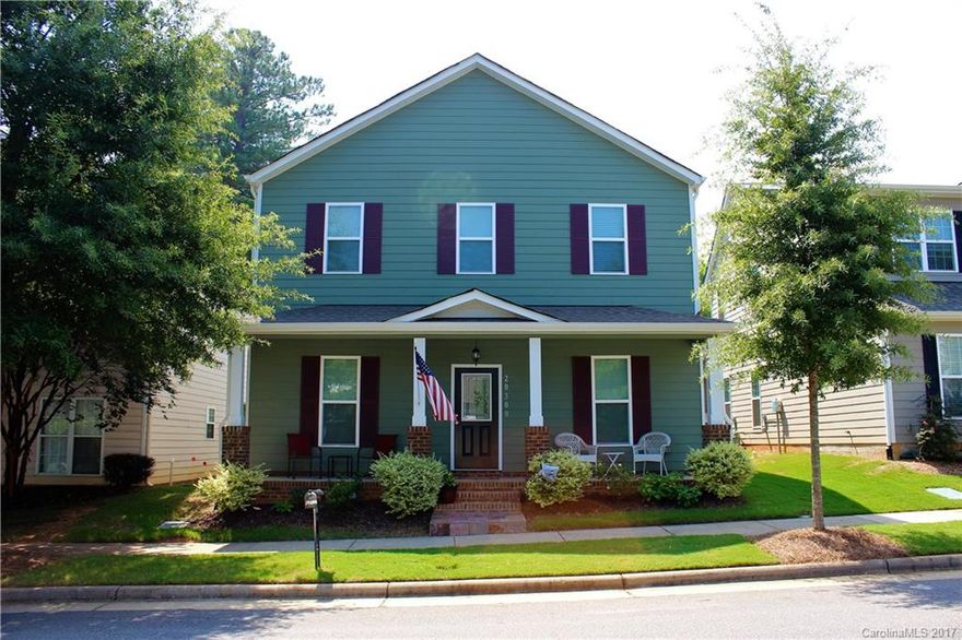 Gorgeous Epic Homes in Harrogate. Open floor plan. Numerous upgrades - granite in kitchen, baths and laundry. Recessed panel upgraded quiet close 42" drawers/ cabinets in laundry room, wide plank hardwoods, tile floors, tile on walls in secondary baths, gas burning fireplace, crown, picture and chair molding, stainless steel appliances, front and back porch (screened in). Lawncare/maintenance included. Walking distance to Shops on the Green and Fresh Market, TC Park, restaurants and Lake Norman.