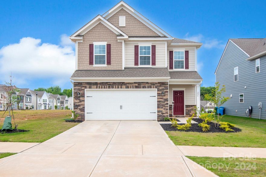 BEAUTIFUL 2023 home featuring an open floor plan, tons of natural light, kitchen island, granite counters, large single bowl kitchen sink, tile backsplash, generous Walk-in pantry, LVP flooring on main and stairs (see upgrades listed below). Upstairs features the primary bedroom & bath with walk-in closet, upstairs separate laundry room, Large loft and 3 secondary bedrooms, Secondary bedrooms with generous closets, secondary bath with dual sinks.
OVER $20K IN UPGRADES ($18+k builder & $2K seller upgrades): Gas Range, Gas Fireplace, Single Bowl kitchen sink, LVP throughout main & on stairs, Banister, Mirror in powder room, Custom paint to most areas, Ceiling Fans 3 bedrooms & Living room, GARAGE FINISHED & PAINTED, Ring security system/Smart Doorbell, Alarms on all doors, Keypad, and Motion Sensor in living room. NEW privacy trees.
Walking distance to Future amenities (early 2025): clubhouse, pool, pickle ball courts, parks, playground & walking trails.