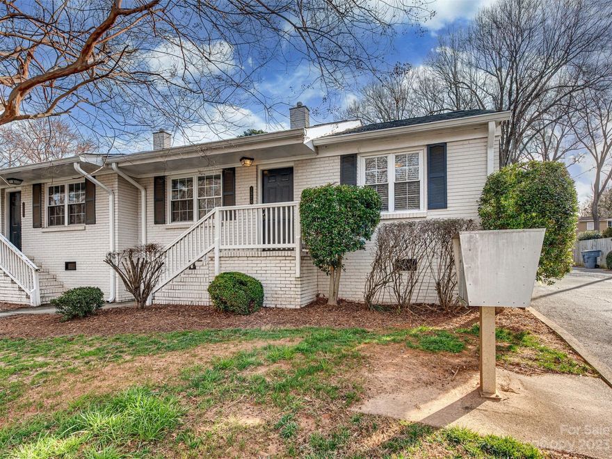 Spectacular location !!! This Plaza Midwood condo is only a short distance to all restaurants, Harris Teeter, Hot Spots and  everything Thomas Ave. has to offer in night life. This condo has just had the interior freshly painted and comes with all appliances including Refrigerator, washer/dryer. White kitchen cabinets and tile flooring. Bedrooms are large and have ample closet space. It is an end unit so you have the additional windows and light. Beautiful hardwood floors through-out. There is a large fenced-in patio to entertain your friends . Roof and gutters were installed 2020.  If you are looking to get into Midwood at a reasonable price and you want to be close to everything, this is the one for you.  Property Sold As-Is .