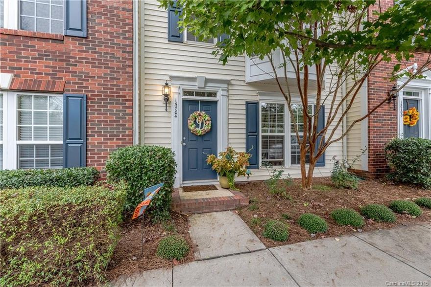 Very nice 3-story town home close to shopping and restaurants! Kitchen features tiled flooring, upgraded 42" cabinets, black appliances, pantry, and eat-in breakfast area. Large bedrooms each with their own private baths. Master Bedroom has walk-in closet, tray ceiling, dual vanity sinks, and garden tub. Lower bedroom can be used as office as well. Updated lighting & new paint throughout! Over-sized garage w/ storage. Private deck. Refrigerator, Washer & Dryer to remain. Home Warranty included!