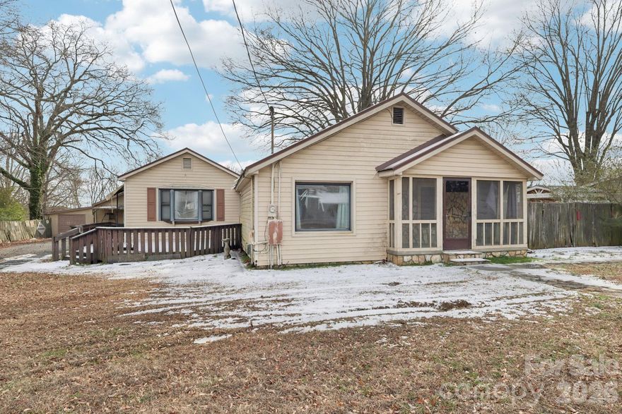 Back on market at no fault of seller! Situated on approximately 0.28 acres, this property offers a solid opportunity for buyers looking to add value! The home features a welcoming screened-in front porch, generous room sizes, and abundant natural light throughout. A detached garage provides additional storage or workspace, while the detached ADU adds flexibility for a variety of uses.

With some updates, this property has the potential to truly shine. Conveniently located near shopping, dining, and everyday amenities, and just 20 minutes from Charlotte Douglas International Airport, it offers both accessibility and opportunity in one package!