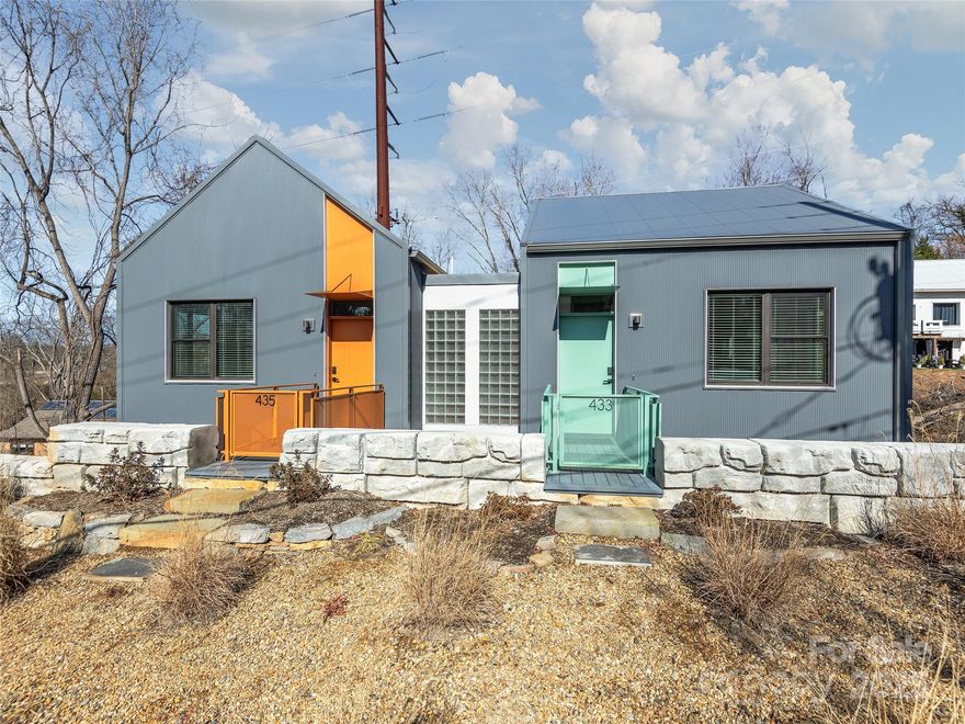 Experience the best of Asheville in this newly built townhouse nestled in the storied Chicken Hill neighborhood—just minutes from downtown and a short stroll to the River Arts District and greenway. Thoughtfully designed across three levels, this home offers two ensuite bedrooms plus a spacious studio with a separate entrance-ideal as a third bedroom, guest suite, office, or rental. A neighboring unit earns over $4,500/month in long-term rent. Striking architectural details and flexible living options make this home truly stand out. Gorgeous white oak floors span the main living areas, while timeless tile accents add sophistication to the bathrooms. Recent upgrades include custom closets by Carolina Closets, a designer tile backsplash in the kitchen, custom window treatments, and more. Enjoy the convenience of off-street parking, plus additional street parking at the main level. Move-in ready, low-maintenance living in one of Asheville’s most dynamic and walkable neighborhoods.