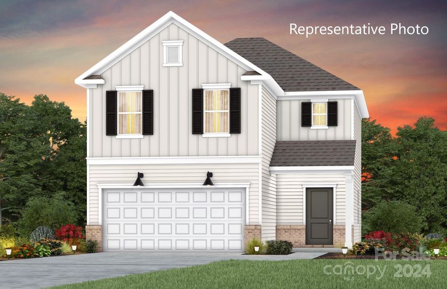 Price INCLUDES our current sales incentive as shown on our website, call for details. New Construction Home ready November 2024. Minutes away from the Whitewater Center, shopping and dining. Proximity to Mountain Island Lake and Charlotte Douglas International Airport. This Douglas Floor Plan includes 3 beds and 2.5 baths. Main floor includes Open Concept living, Dining Area, Kitchen with White Cabinets, Granite Countertops, Stainless Appliances and extended Bar-top, and more.  Second floor includes Owner's Suite with Walk-in Shower; Secondary Bedrooms with Bathroom, Laundry, and Flex Space for office or gaming area. Included with Fridge, Wash & Dryer and Blinds. Please contact Sunday Dunn for an appointment to view home site and floor. We are offering special finance incentive with use of our preferred lender.  HOA fees include High-Speed Internet and TV service.
