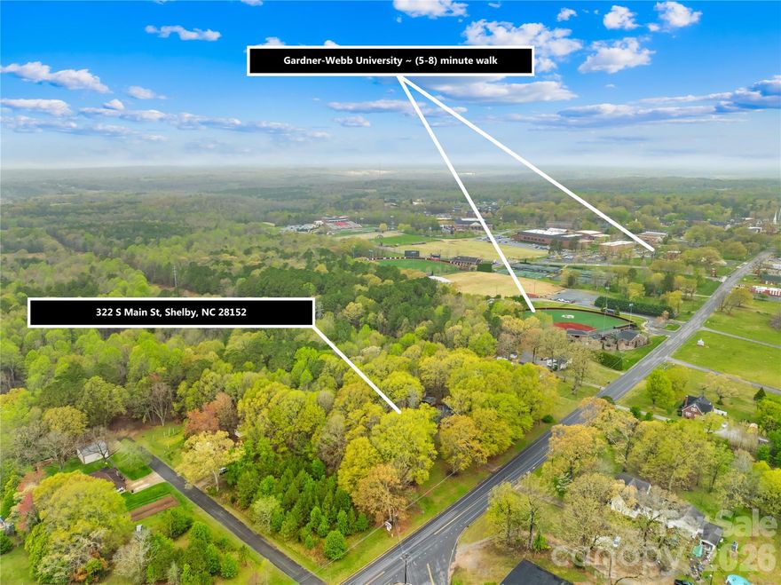 Welcome to one of the most unique land offerings in Boiling Springs. +/- 26 acres of gently rolling, partially wooded land that borders Gardner-Webb University. Whether you’re an investor, developer, or visionary buyer, this property presents an unmatched opportunity to create something truly special. With +/- 281 feet of road frontage, a peaceful creek on the property, the land offers both beauty and versatility. The setting feels private and serene, yet it’s just a short walk from the center of town, campus, and key amenities. Tucked on the front portion of the property sits a well-built 3-bedroom, 2-bath brick ranch with an unfinished basement, offering immediate rental or renovation potential while plans are made for the rest of the acreage. Boiling Springs is growing — and this is your chance to invest in one of its most promising parcels. Whether your vision is residential, educational, or something entirely new (buyer to verify use), this land is ready to be transformed.