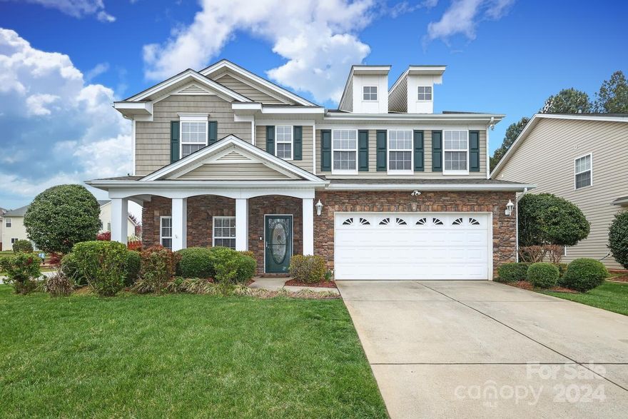 Welcome to this Distinctive and Lovely home! one owner in the highly desirable English Trails neighborhood. Home features gleaming laminate wood floors most of the ground floor, stainless steel appliances, large kitchen with plenty of cabinets with a gas fireplace in the living room adds a classic touch of elegance, while a center island in the kitchen provides extra counter space and storage, a bedroom and a full bath downstairs. The master bedroom features a walk-in closet, the primary bathroom includes a separate tub and shower as well as good under sink storage. Huge loft and very spacious bedrooms. In-ground irrigation system. The house has a new carpet upstairs and bedroom downstairs, recently painted, roof was replaced in 2022. Neighborhood features pool, clubhouse and playground. Fenced backyard for privacy and playtime. Large corner lot. *The fridge, washer, dryer and water filtration will convey with acceptable offer*