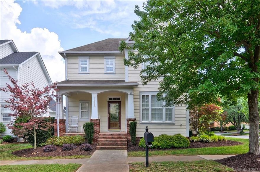 MUST SEE home in desirable Birkdale Village! Corner lot w/rocking chair covered front porch, attached garage & spacious backyard! Hardwoods throughout most of main level, built in's & gas log fireplace in great room. Beautiful kitchen w/center island, granite, tile backsplash & breakfast nook. Master retreat w/luxurious master bathroom including dual vanities, claw foot tub & tiled shower. Great Huntersville location just minutes from highways, restaurants & shopping! NEW HVAC IN 2017!