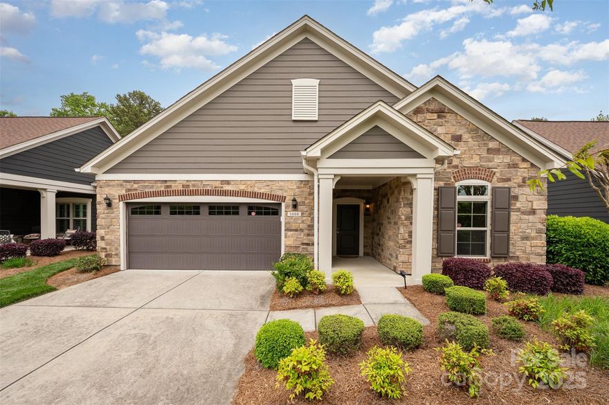 Enjoy easy, low-maintenance living in this freshly updated 2-bedroom, 2-bath ranch in a welcoming 55+ community. The open floor plan features a spacious kitchen with a large island, brand new microwave, and new garbage disposal, flowing into a cozy living room with fireplace. A dedicated office sits off the main living area, and both bedrooms are generously sized—the primary with a walk-in closet and private bath. Enjoy new carpet, fresh paint, and a large laundry room with sink and separate oversized storage closet. Enjoy the outdoors year-round on the screened-in porch & outdoor patio. The attached 2-car garage adds even more convenience.
Community amenities include a clubhouse, pool, fitness center, walking trails, and regular social events. With lawn care included by the HOA and easy access to I-485, shopping, restaurants, and Emerald Lake Golf Club, this home has it all!
1.5% closing cost credit with preferred lender.