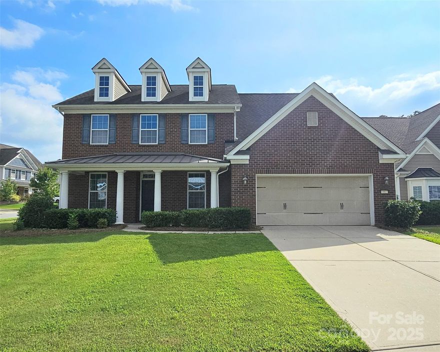 This stunning 2-car garage home located on a large corner lot in the desirable Skybrook North Village offers 5 bedrooms 3.5 baths. The main floor features a formal dining room—perfect for families of all sizes, lofted living room with a ceiling fan & gas fireplace, office, a bright eat-in kitchen with granite countertops, island, and like-new high-end stainless steel appliances, laundry room with W/Dryer and a spacious primary suite. Upstairs, you’ll find a 2nd large ensuite bedroom, three guest bedrooms, and a 3rd full bath—ideal for a large or multi-generational family. Flooring includes a blend of hardwood & carpet for comfort and style. Outdoor living is a dream with a large covered front porch, covered back patio with extended concrete for entertaining & a huge backyard. The home also features smart thermostats & new HVAC system (installed 2023) for modern efficiency. Enjoy all the neighborhood amenities, including a clubhouse, recreational pool & park just minutes away.