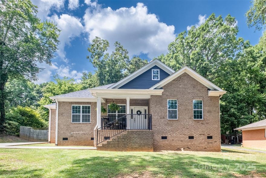 Charming full-brick ranch on a private 0.62-acre lot in an established neighborhood with mature trees and no HOA dues. An office or flex space is located off the living room, and there is a dining area in the spacious kitchen with pantry and stainless appliances. The spacious primary bedroom has a good-sized ensuite bath with garden tub, separate shower, water closet, and dual walk-in closets. There is a shared hall bath with tiled shower between bedrooms 2 and 3, which each have double closets. 2-car garage with a storage room and work bench. Safe, refrigerator, washer, and dryer convey. Outdoor living space includes covered front porch, covered deck, patio, and a large fenced back yard with mature trees. Come enjoy living in this fantastic location, tucked away on a quiet street, yet so convenient to I-485, the Monroe Expressway, plus shopping and dining in the Sun Valley entertainment district.