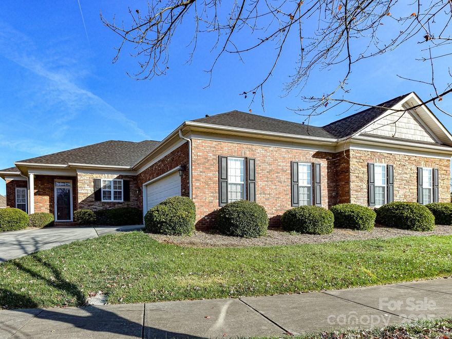 Immaculately kept home ready for new owner. Move in ready. Brand New Roof and water heater! Fresh paint in living space. Quiet, Peaceful Neighborhood–Full Brick Exterior with Stone accents. Ranch Style - One Story - 2 Bedrooms, 2 Full Bathrooms, Beautiful Screened Porch perfect for morning coffee or relaxing, Open Floor Plan, Spacious Great Rm with Gas Fireplace, Kitchen offers ample Cabinets, Solid Surface C-Tops. The Large Primary Suite includes a Large Walk-in Closet, Tub, Separate Shower, and Double Vanity. Large 2 Car Garage. Exterior Storage Room off back home.  Enjoy relaxing time on the screened porch. HOA Includes LAWN CARE MAINTENANCE. Neighborhood Clubhouse, Nice Sidewalks with Well-lit Street Lights. Enjoy the Scenic Pond w/Fountain.  Easy Access to By-Pass and 74. Shopping and Restaurants Nearby. High Speed Internet Available (Spectrum & Ripple Fiber)