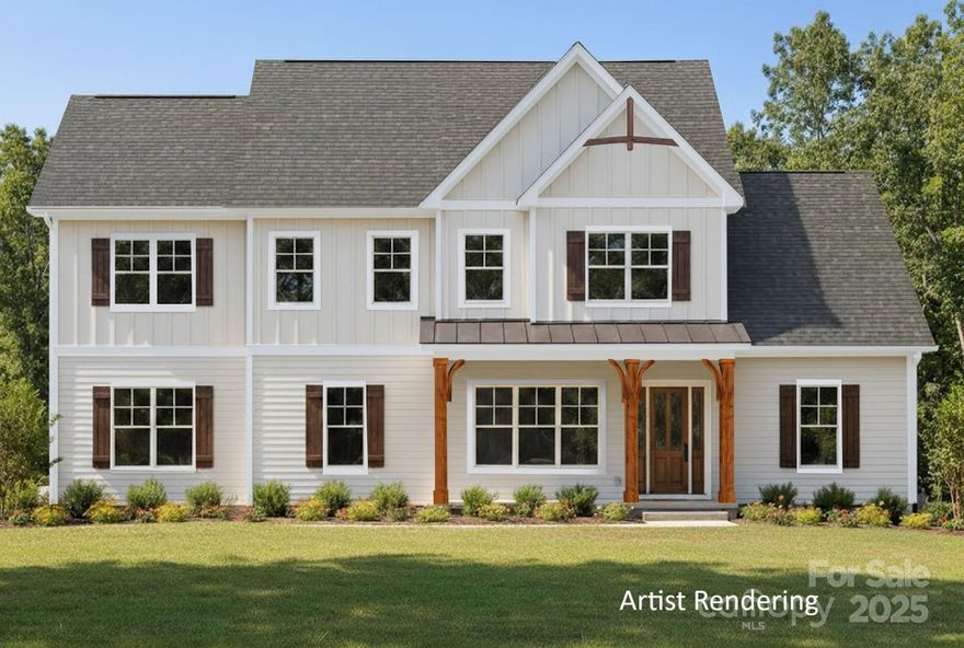 Discover the perfect blend of elegance and comfort in this brand-new home, set on a half-acre in the sought-after lakefront community of Eastwind Cove. Designed with soaring 10-foot ceilings on the main level and 9-foot ceilings upstairs, this residence offers an open, light-filled floor plan ideal for modern living. The gourmet kitchen is a showstopper, featuring floor-to-ceiling cabinetry, quartz countertops, double wall oven, under-counter microwave, and an oversized island that flows seamlessly into the family room with coffered ceilings and a two-way fireplace shared with the sunroom. A casual dining area with quartz serving station makes entertaining effortless. The luxurious main-level primary suite boasts tray ceilings, three walk-in closets, spa-inspired bath with double vanities, a large walk-in shower, and private laundry. Additional highlights include a private office and versatile study/formal dining room. Upstairs, a spacious loft anchors three bedrooms—one connected to full bath and two sharing a Jack & Jill—plus the large primary laundry room. The partially finished basement expands your lifestyle with 1,172 finished sq ft that features a recreation room, full bath, and wet bar with mini-fridge, along with 530 square feet of unfinished space for future customization. Community amenities include a pool, boat storage, and close proximity to lake access points. This home offers the perfect combination of luxury finishes, functional design, and a premier lakefront setting. Photos/videos are renderings and representative photos of previously built similar home. Options, colors, layouts, etc in photos/MLS may differ and photos may show items not scheduled for this property. Please verify all options, colors, etc. with builder representative.