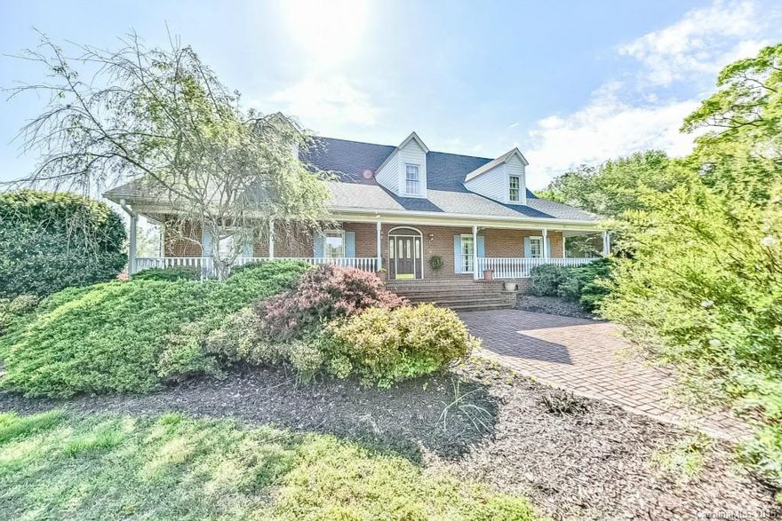 Magnificent & immaculate home w/90's bells & whistles. All large bdrms w/private baths, seating space, walk in closet/dormer storage. MBdrm ensuite w/steam shower, jacuzzi, his/hers walk-in closet, stained glass trmt.  Brick FP with built-ins, eat-in kit w/corian, lead glass cabinet doors, separate bdrm/bath & office w/separate entrance.  Brick walkways lead to front/rear porch. Drive circles entire home  - guests enter front or rear. Mature landscaping adds to beauty of 10 acres.  MUST SEE!