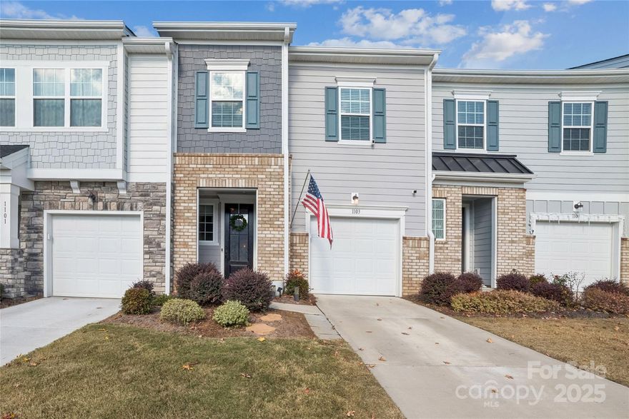 Welcome to this stunning 3BR/2.5BA townhouse in the Farmington Development. This private, modern home offers everything you’re looking for — an open-concept main level with a kitchen featuring granite countertops with tiled backsplash, a spacious island with breakfast bar, pantry, and seamless flow into the dining and living areas. Step outside to your private backyard, surrounded by wooded views — perfect for relaxing or entertaining. Upstairs, you’ll find a luxurious primary suite with a large walk-in closet and a beautifully tiled walk-in shower with a bench. Two additional bedrooms, a full bath, and a convenient walk-in laundry room complete the upper level. Enjoy an attached garage with extra storage space. Ideally located just off I-485, you’re only 30 minutes from Uptown Charlotte and within walking distance to shopping, dining, and all of Farmington’s exciting amenities. Don’t miss your chance to own in one of Charlotte’s fastest-growing communities!