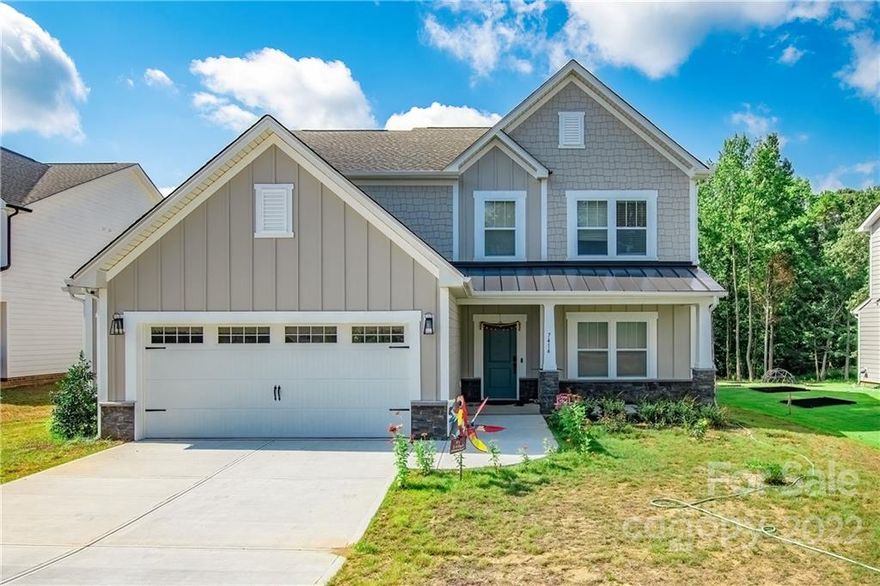 Sitting on an acre of peace and serenity, enjoy this 2022 built home in a non-HOA community without HOA dues directly across from Walnut Creek!  Gorgeous features at every turn, transom windows, coffered ceiling, and more! This lovely home built this year is bright and airy, has an open layout and features an Owner's Suite on the main level. Nicely appointed kitchen, large work island and pantry, private office with French doors. Spacious secondary bedrooms on the upper level with Loft and Bonus offers play area and entertaining space! Patio in the back to enjoy the view of the woods.