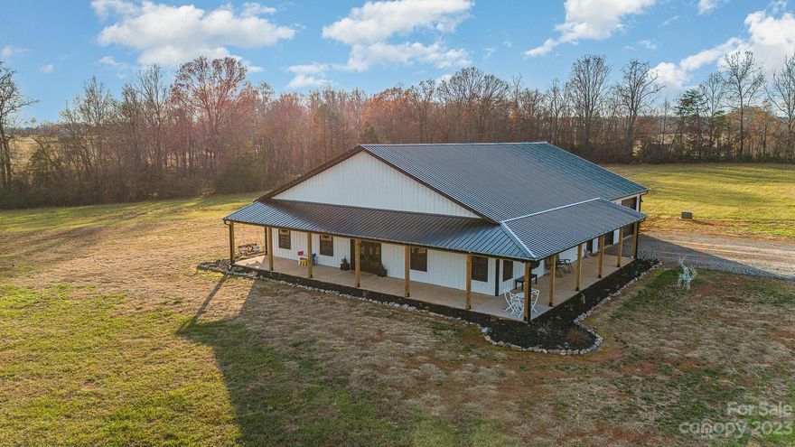 Welcome Home to this Custom Farmhouse Style Home filled with quality features sitting on 11+ acres! This immaculate home features an enormous double car garage (1340sq/ft), a huge wrap-around covered front porch. When you enter you will be greeted by an open floor plan, tall ceilings, and tons of natural lighting. Other features are a large walk-in pantry, huge laundry/mud room, and a large primary bath with a 5x8 walk in shower. If you enjoy lots of space, privacy and wildlife this property has a lot to offer. Located minutes away from multiple vineyards Shadow Springs, Laurel Gray, and Windsor Run Cellars.