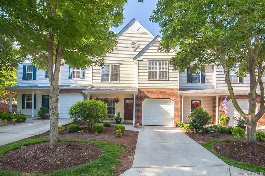 Lovely 2 story townhome in popular community, in the heart of Blakeney! Open floorplan, gorgeous flooring, beautiful granite countertops, etc.!  2 story great room. Patio in back with lots of privacy, and space! Upstairs includes a spacious master bedroom and bath. A must see!