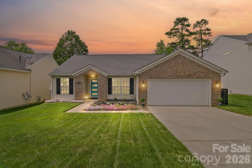 Rare opportunity for a 4-bedroom ranch in Ravenswood with extensive upgrades and true one-level living! This home features plank flooring throughout, including bathrooms and laundry, creating a consistent, low-maintenance beautiful interior. The kitchen has been upgraded with quartz countertops, modern cabinetry, stainless steel appliances, tile backsplash, and a vented hood. The living area and foyer include custom accent walls and recessed lighting, with additional recessed lighting in the kitchen and bathrooms. The home is also pre-wired for wall-mounted TVs. The primary suite includes a custom walk-in closet and an updated shower. All closets and the pantry feature custom wood shelving for improved organization and storage.

Additional upgrades include tinted windows for energy efficiency, a finished and painted 2-car garage with EV charger, and a Ring security system. Major systems have been updated with a newer water heater (2024) and HVAC approximately 5 years old. Also total home deluxe Ring system and coverage on every window, including 2 cameras - all convey

Exterior features include well-maintained landscaping, a flat backyard, and a Trex deck with mature landscaping for added privacy. Convenient location with quick access to I-85, I-77, and I-485, and close to UNCC, Concord Mills, Northlake, Birkdale, and Uptown Charlotte.