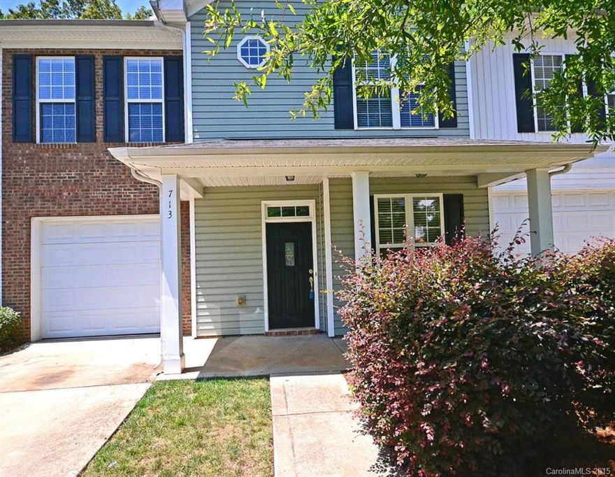 Well maintained 3 bedroom 2.5 bath townhome. Features include great room with gas log fireplace, spacious kitchen with lots of cabinet space and garage. The second floor master suite has bath with separate shower, dual sinks and walk-in closet. Community features include pool, tennis and golf. Just minutes from dining, shopping and uptown Charlotte. Won't last!