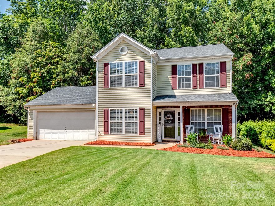 Welcome to your new home in the amenity-rich Legacy Park neighborhood of Indian Land! This charming 3-bedroom, 2.5-bathroom residence boasts an inviting open-concept layout that's perfect for modern living. The updated kitchen features stylish grey cabinets, complemented by a sleek tile backsplash. On the main level you will find a versatile flex room providing endless possibilities—use as an office, den, playroom, or whatever suits your lifestyle. Laminate wood flooring flows seamlessly throughout, enhancing the home's warm and inviting atmosphere.The living room features a cozy gas fireplace, creating a warm focal point for gatherings with family and friends. With a new HVAC system and roof installed in 2024! Don't miss out on the opportunity to make this stunning property your own. Legacy Park is located minutes to shopping, dining and entertainment in both Indian land and Waxhaw. Schedule a showing today